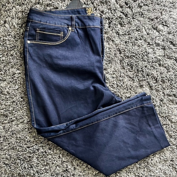 Blue Faith Dark Wash Indigo Stretch Jeans Plus Size 24 / 20W - Picture 9 of 10